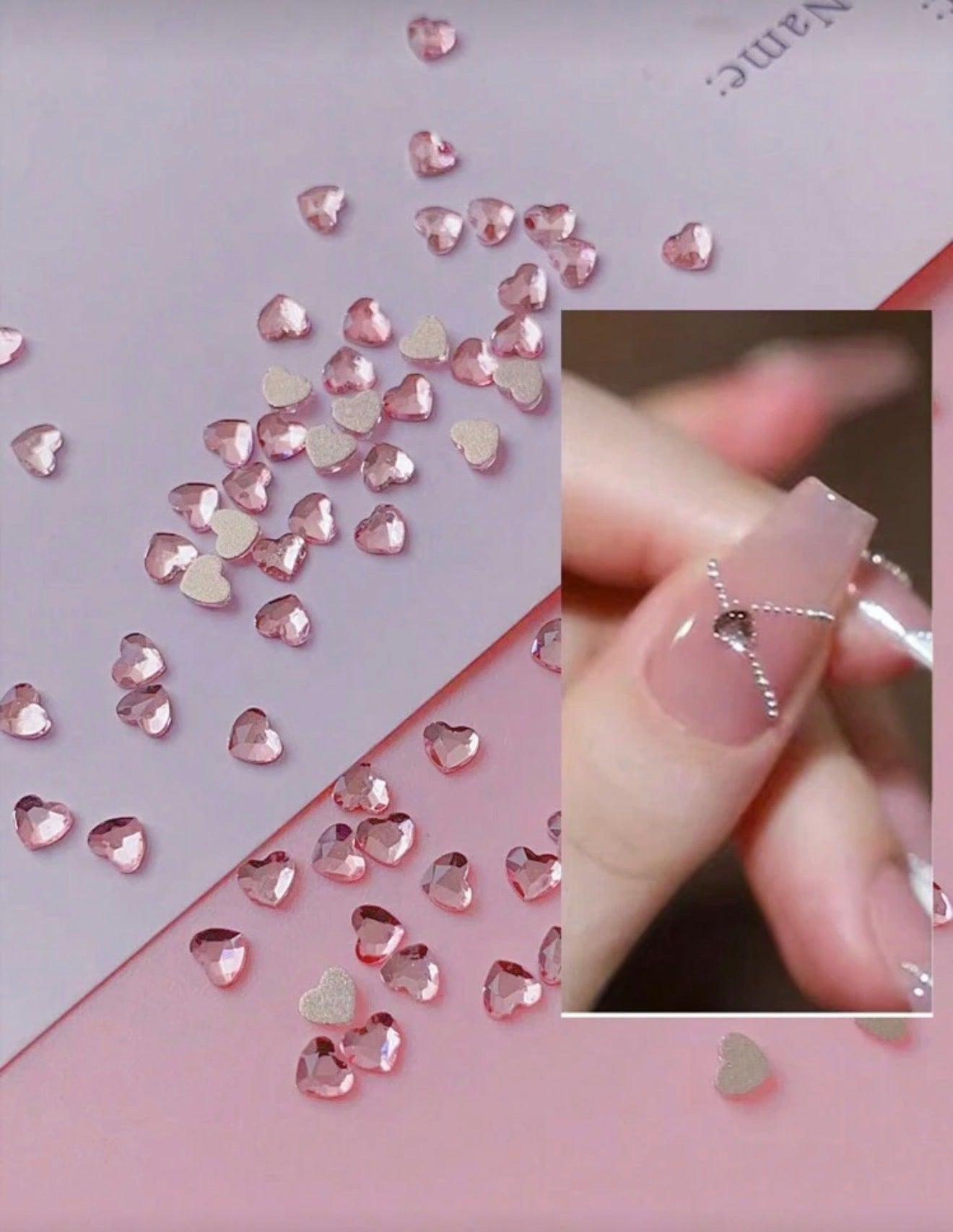 Deco Cristales corazón rosa