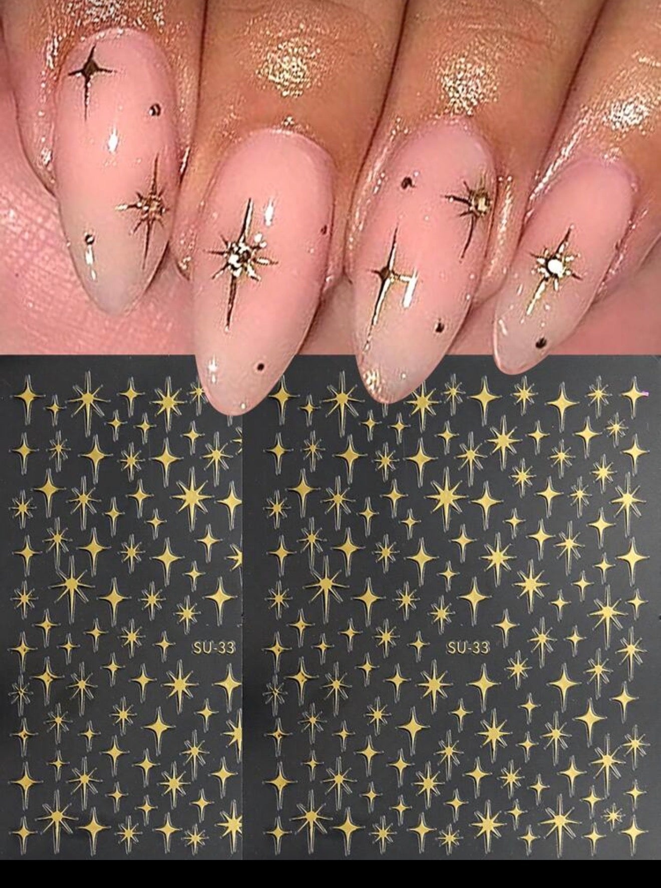 Par de stickers estrellas doradas
