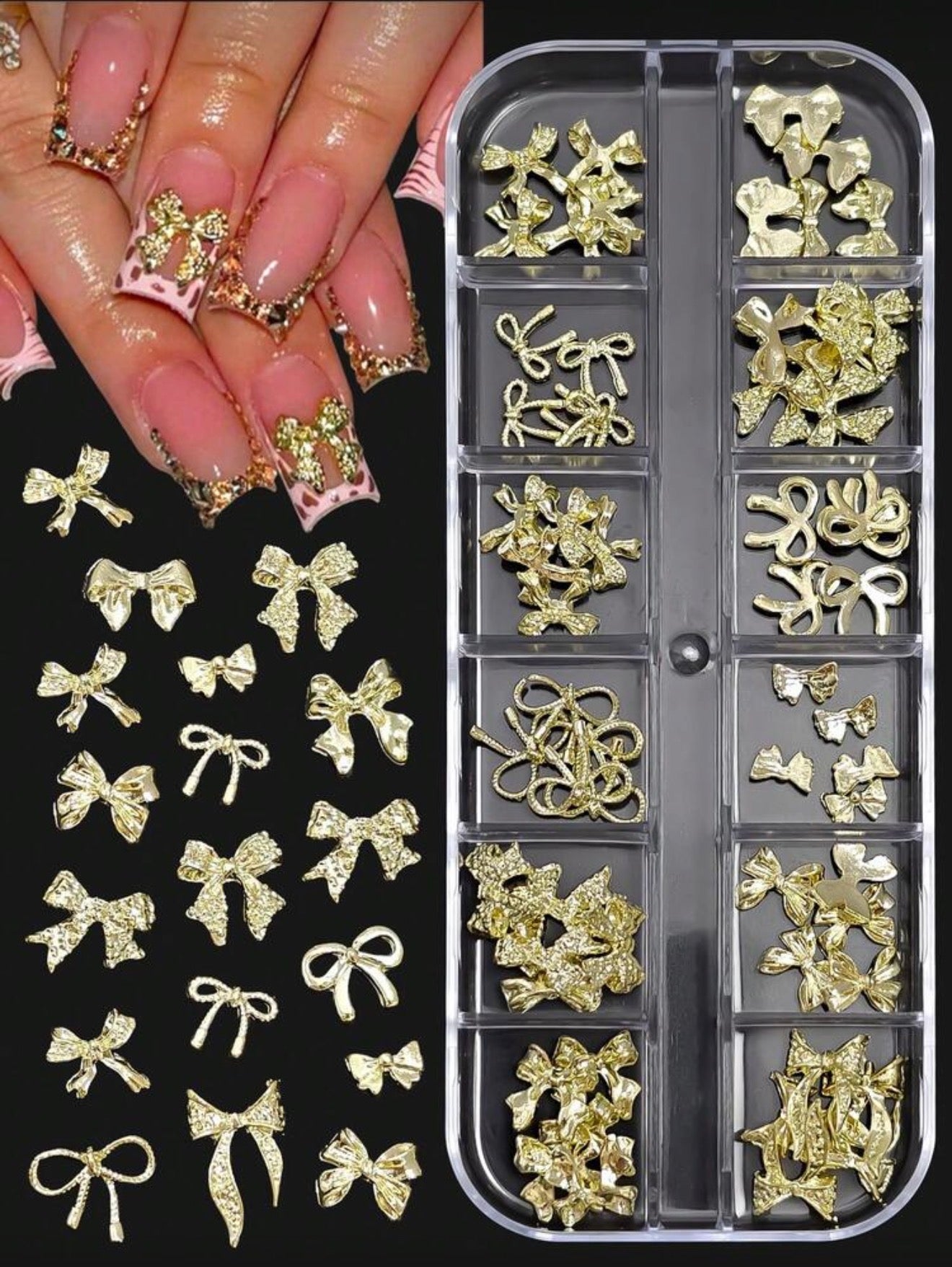 Caja de moños metálicos 12 vacíos