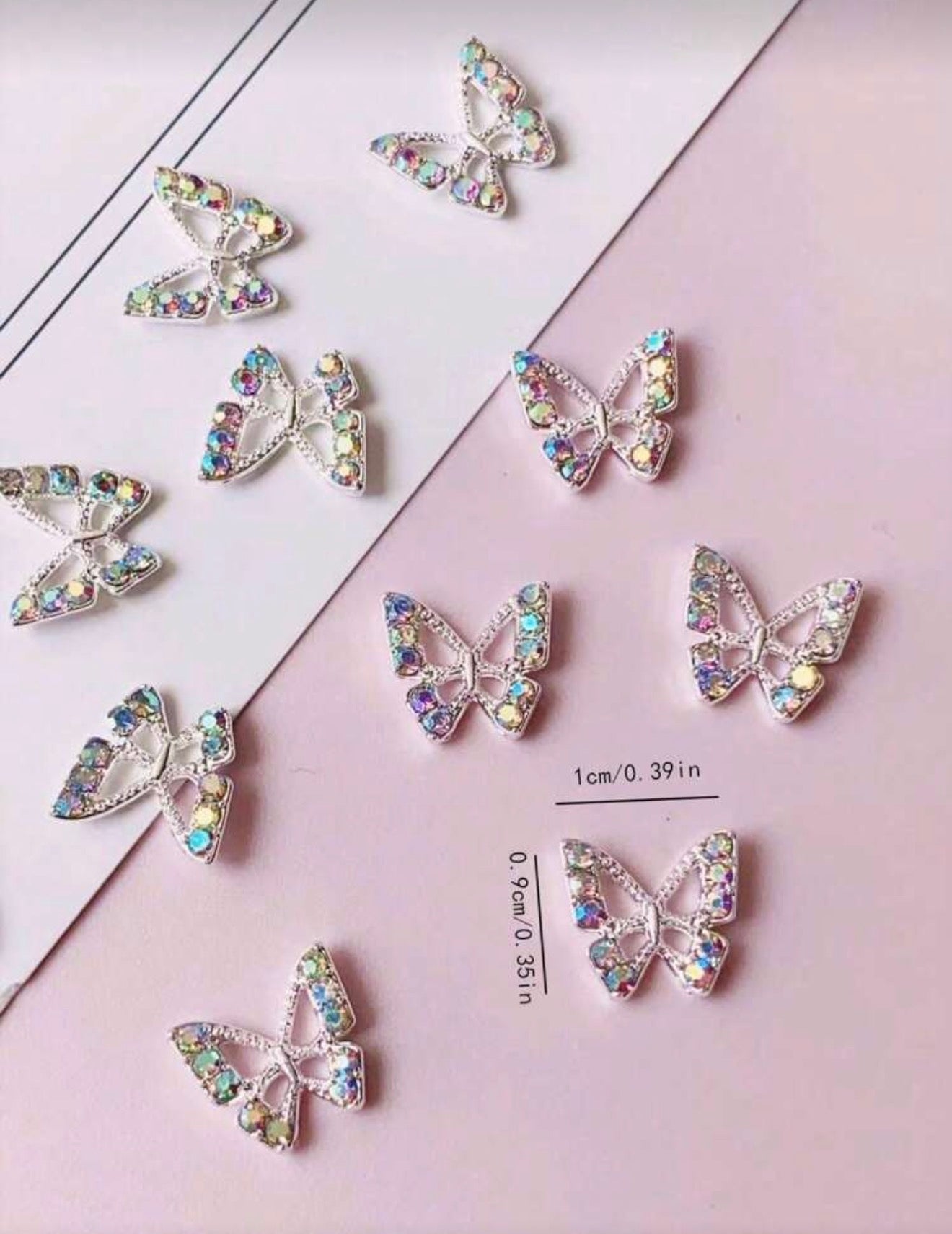 Dijes mariposa plata piedra tornasol