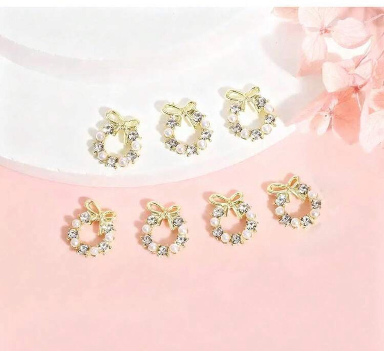 Dije para uñas corona navideña cristal