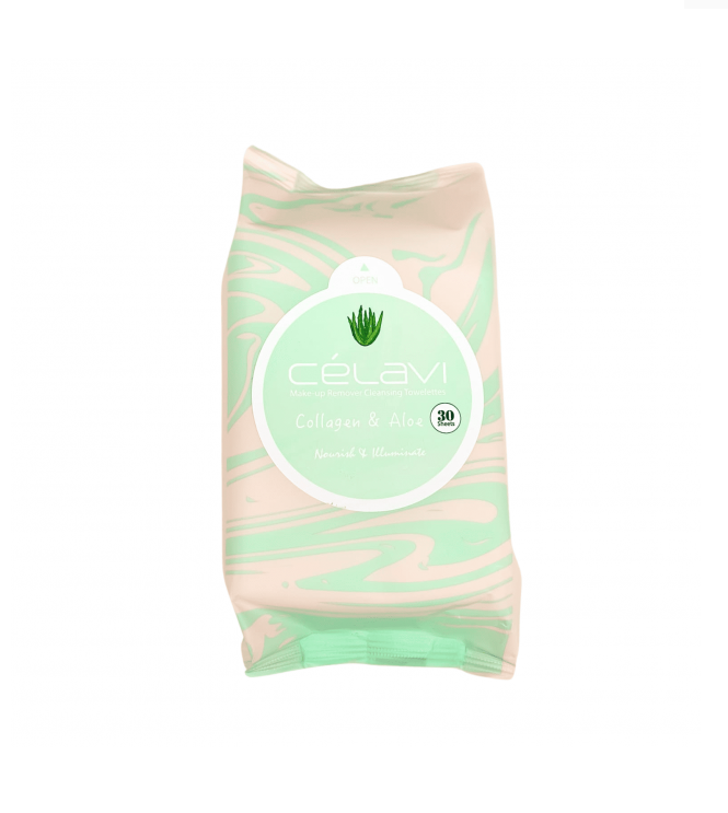 Toallitas desmaquillantes celavi collagen y aloe
