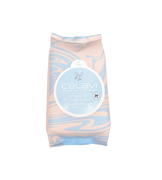 Toallitas desmaquillantes celavi collagen y hyaluronic acid