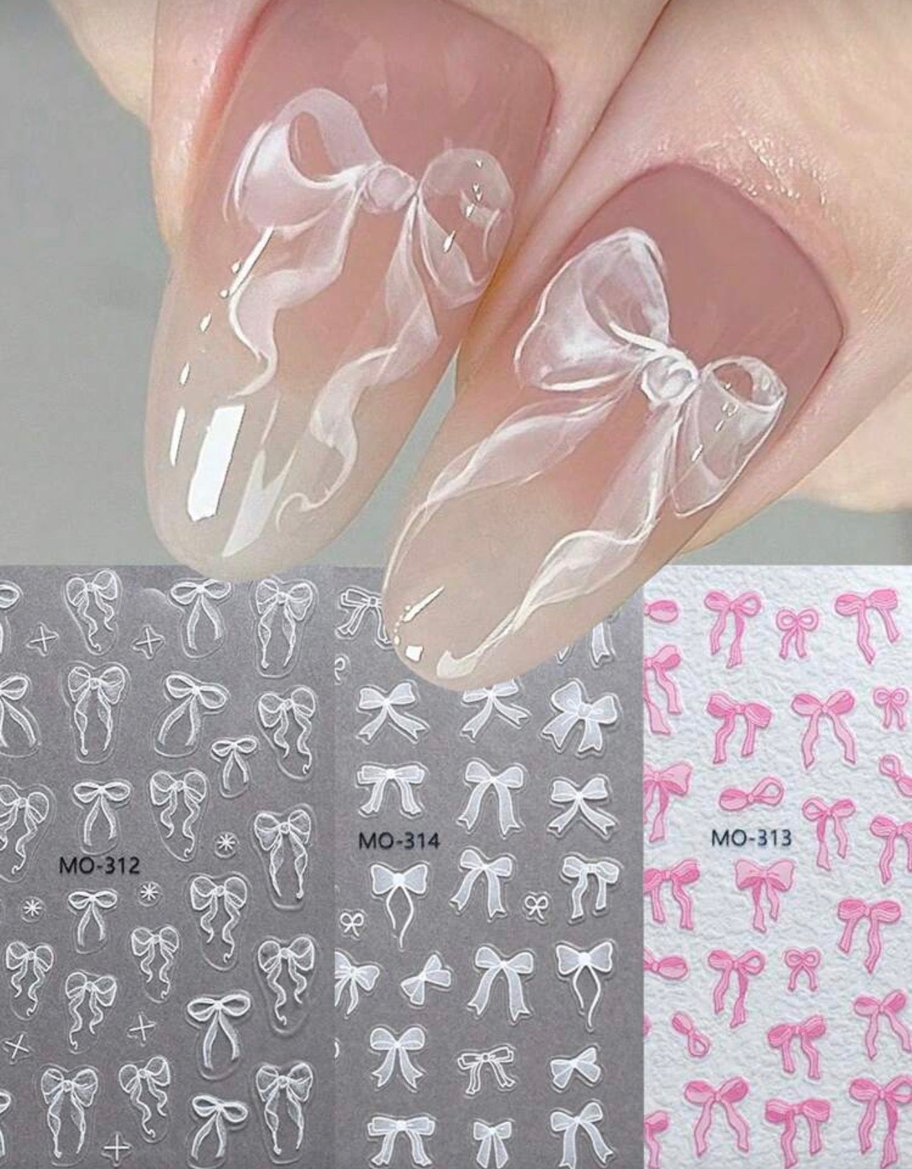 Stickers de moños de seda