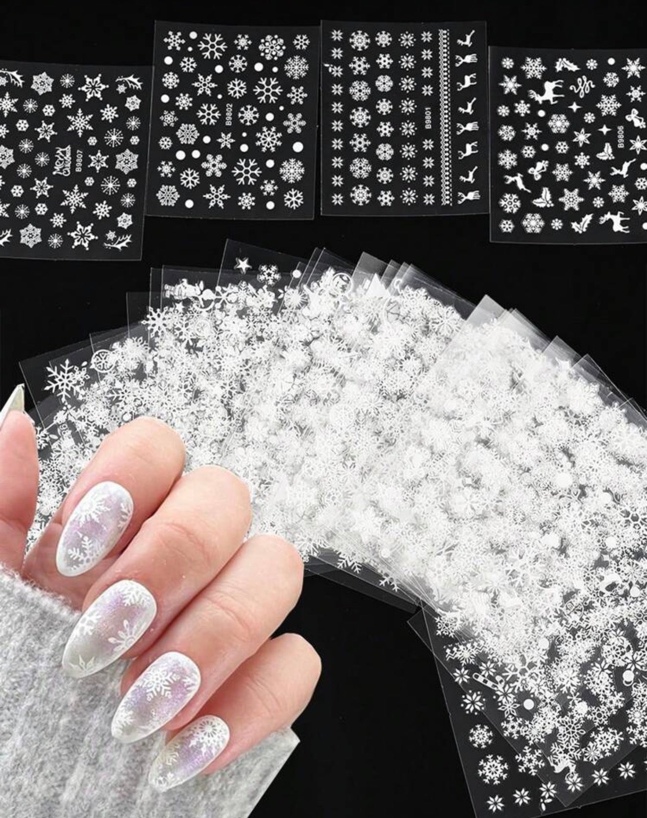 Stickers de copos de nieves blanco