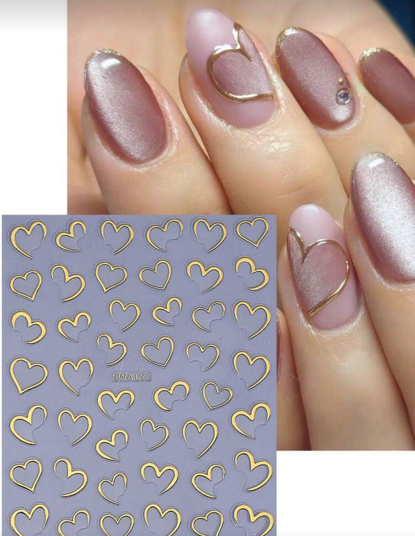 Stickers Metálicos Corazón SWA152