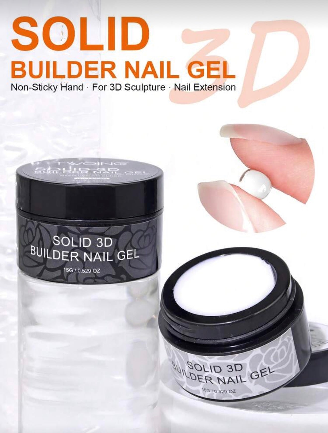 Gel solido blanco solid 3D builder nail gel