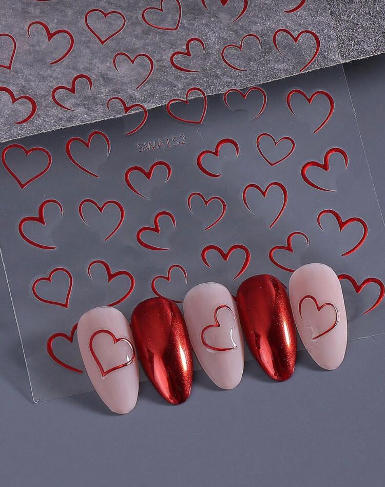 Stickers Metálicos Corazón SWA152