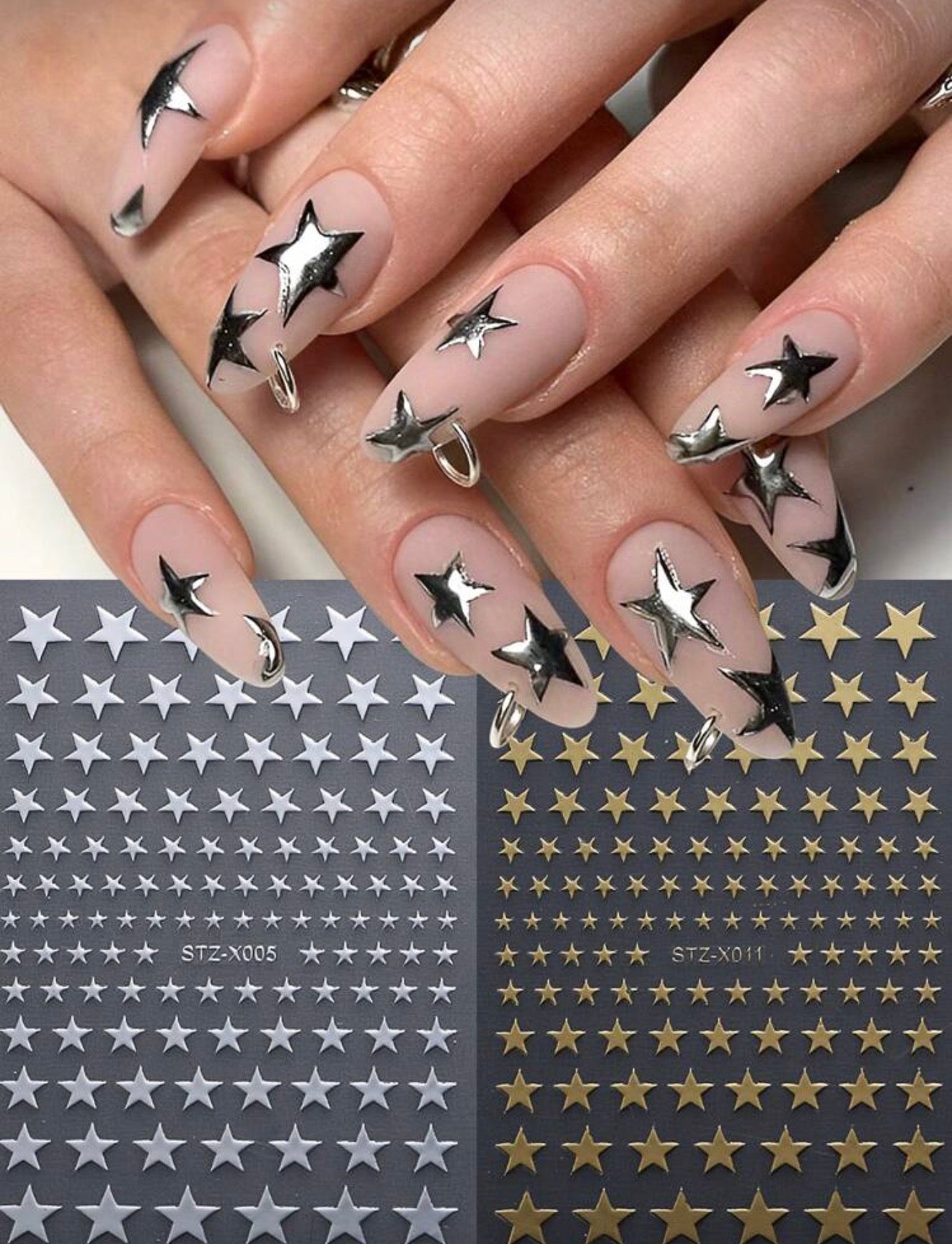 Stickers plata y dorado estrellas