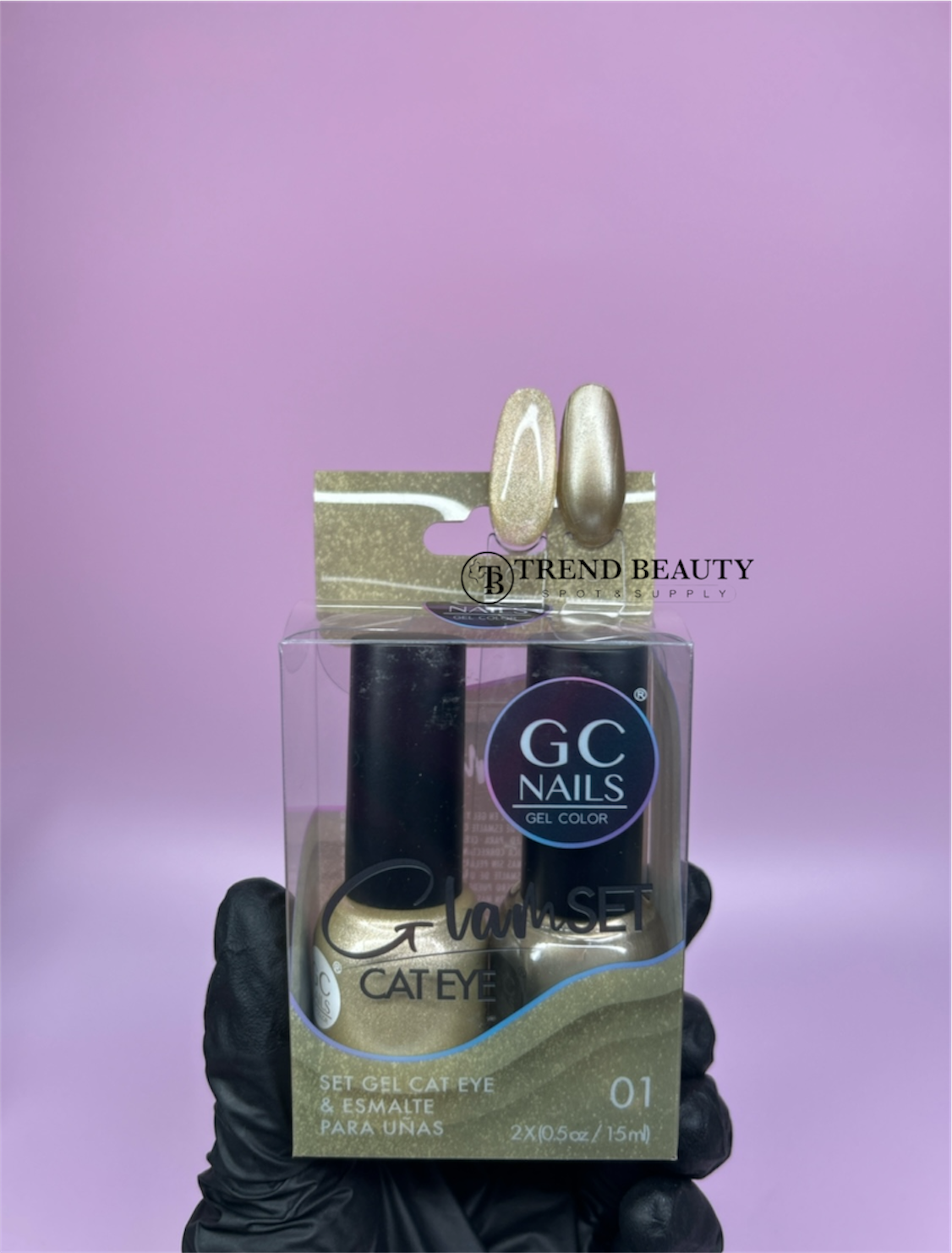 Gc nails 01 set gel cat eye y esmalte para uñas