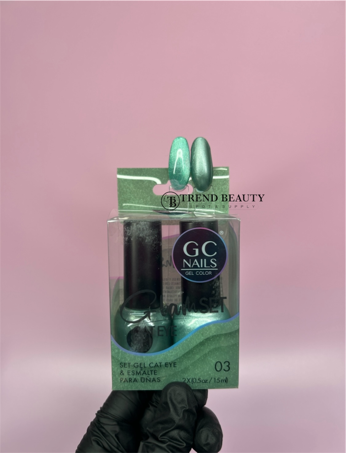Gc nails 03 set gel cat eye y esmalte para uñas