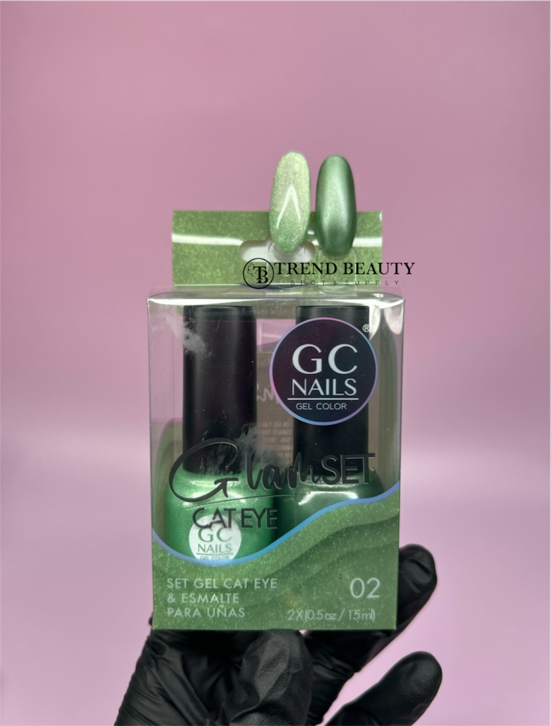 Gc nails 02 set gel cat eye y esmalte para uñas