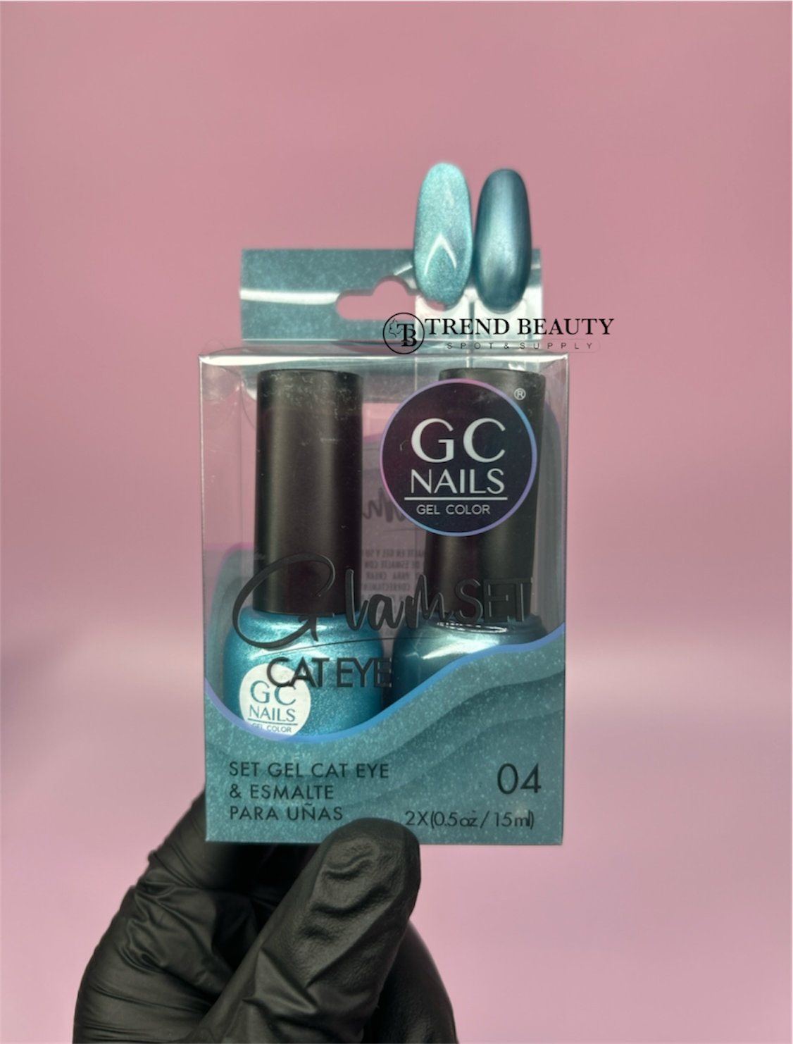 Gc nails 04 set gel cat eye y esmalte para uñas