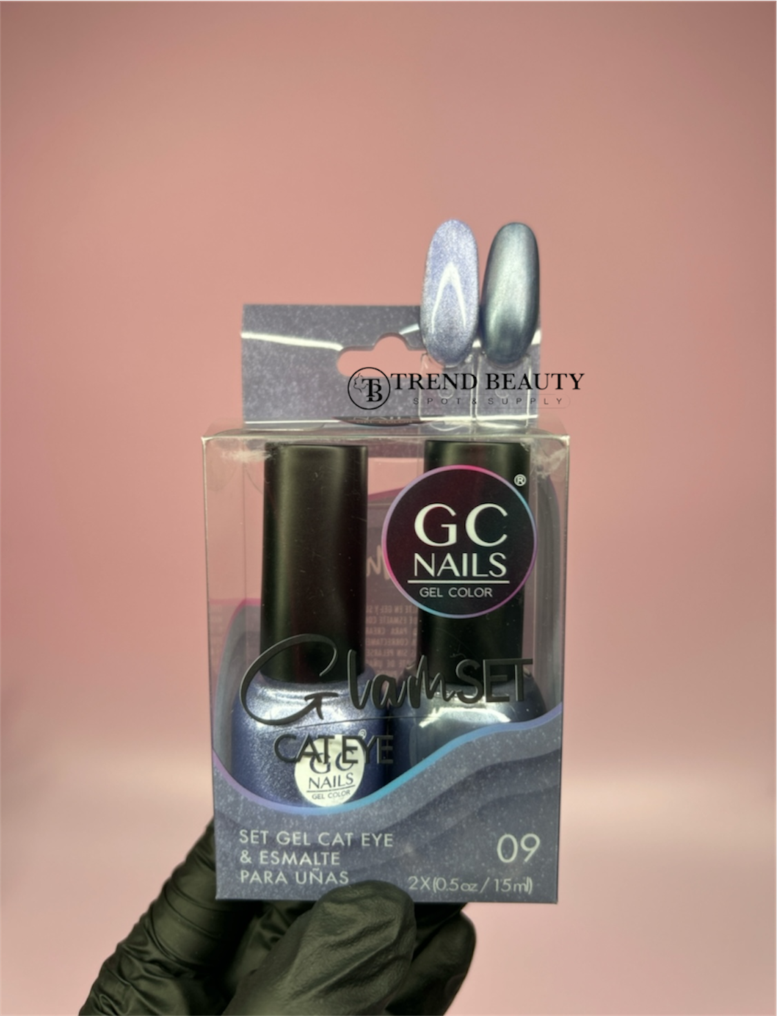 Gc nails 09 set gel cat eye y esmalte para uñas
