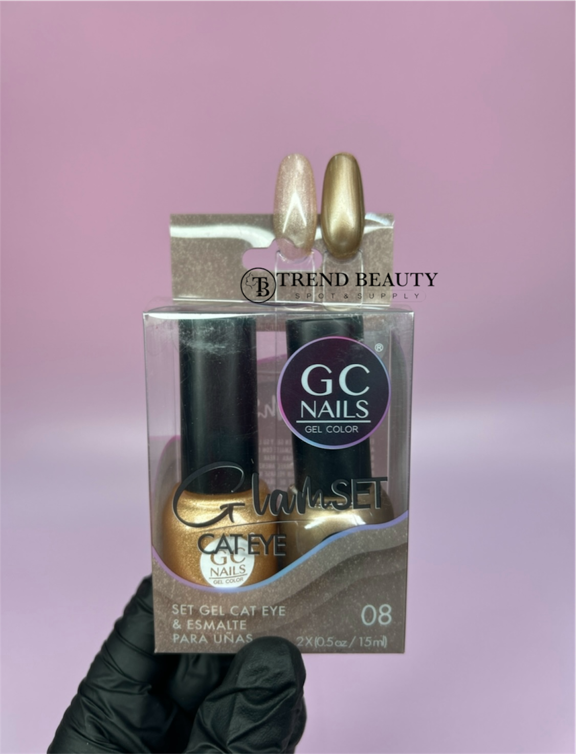 Gc nails 08 set gel cat eye y esmalte para uñas