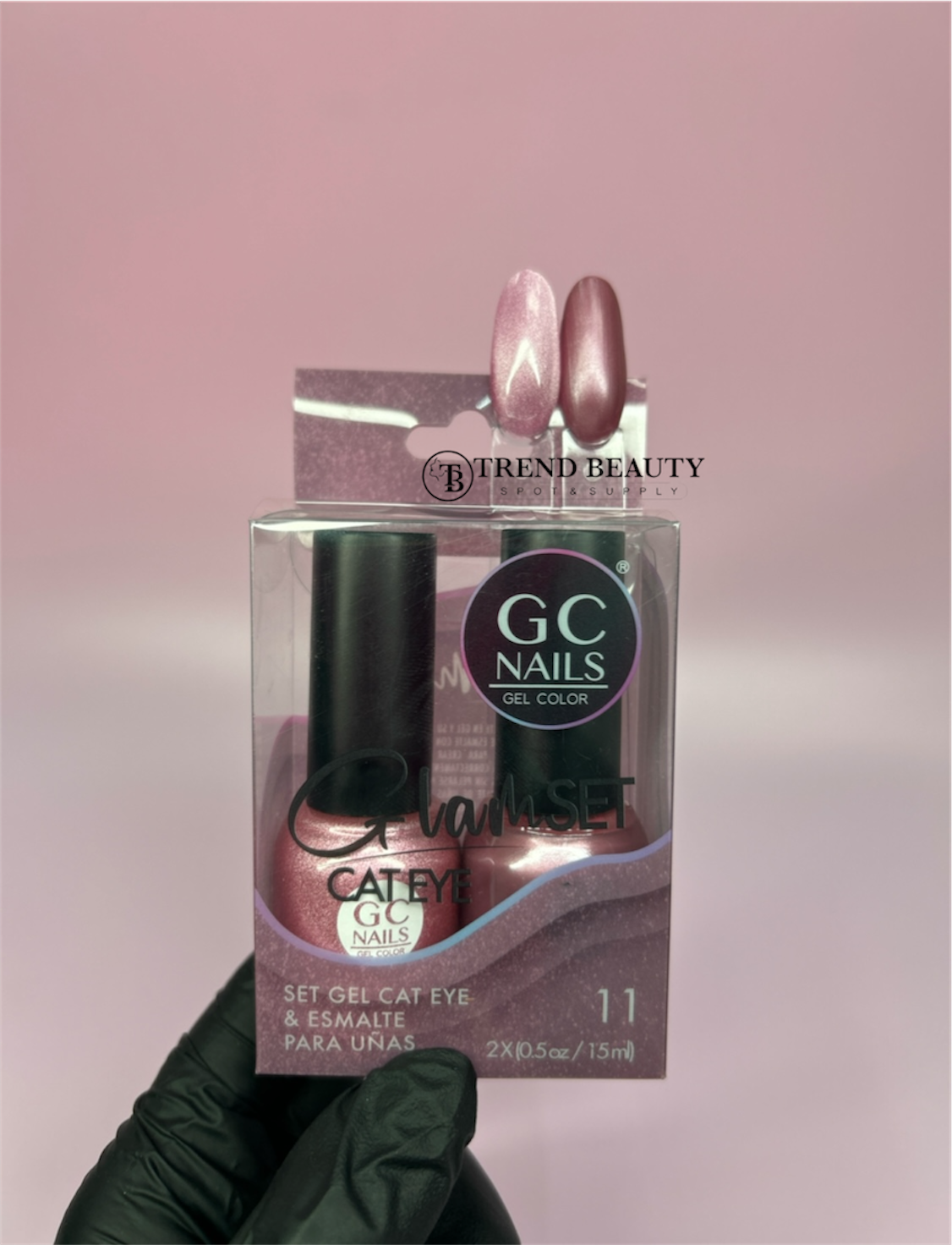 Gc nails 11 set gel cat eye y esmalte para uñas