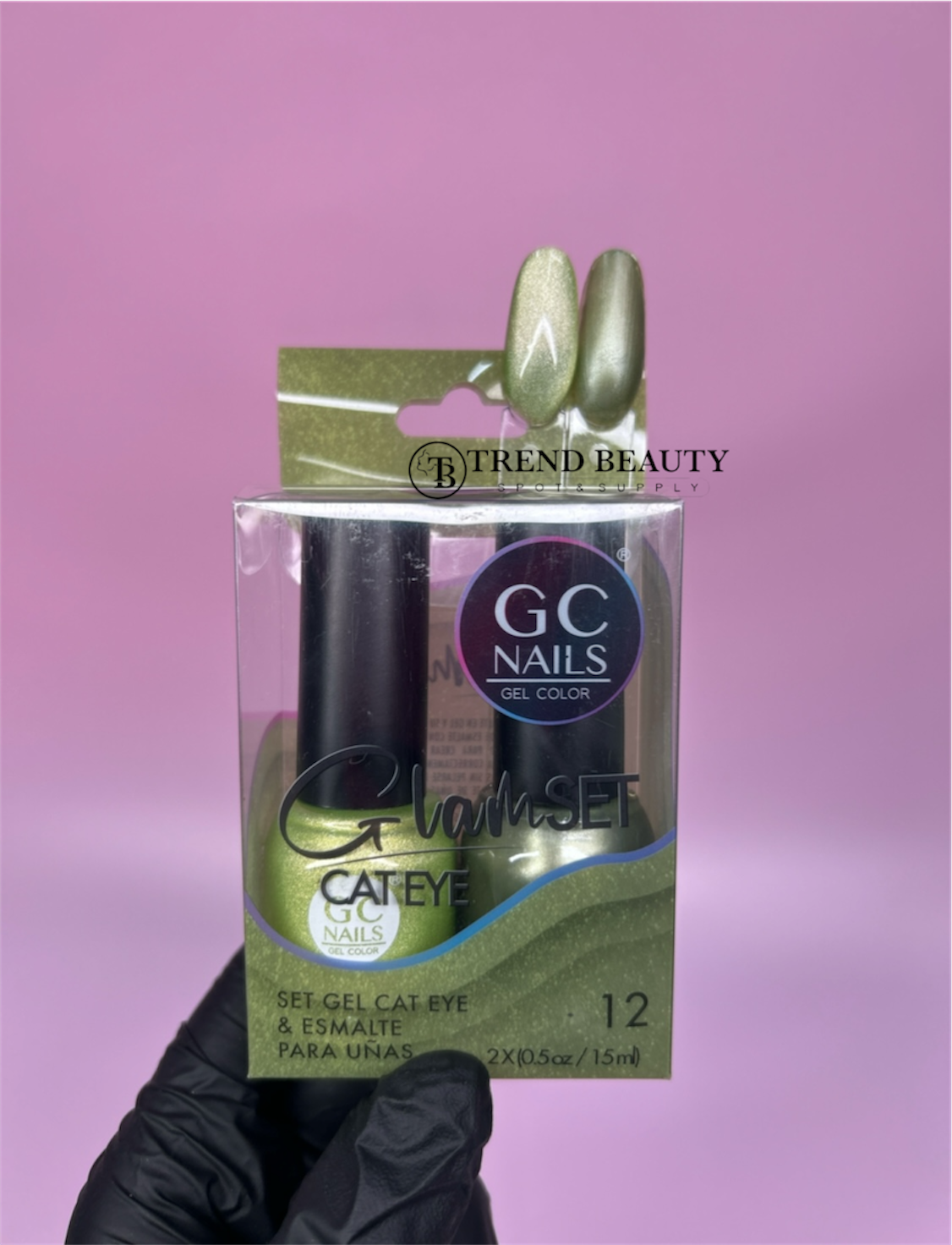 Gc nails 12 set gel cat eye y esmalte para uñas